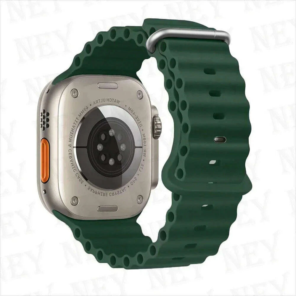 Ocean strap for Apple Watch Band 44mm Ultra 2 49mm 45mm 42mm 38/40/41mm silicone bracelet correa iwatch series 9 8 7 se 6 5 4 3