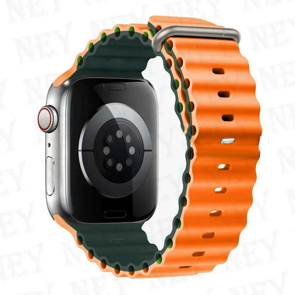 Ocean strap for Apple Watch Band 44mm Ultra 2 49mm 45mm 42mm 38/40/41mm silicone bracelet correa iwatch series 9 8 7 se 6 5 4 3
