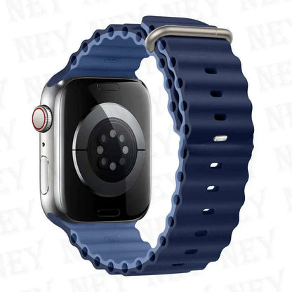 Ocean strap for Apple Watch Band 44mm Ultra 2 49mm 45mm 42mm 38/40/41mm silicone bracelet correa iwatch series 9 8 7 se 6 5 4 3