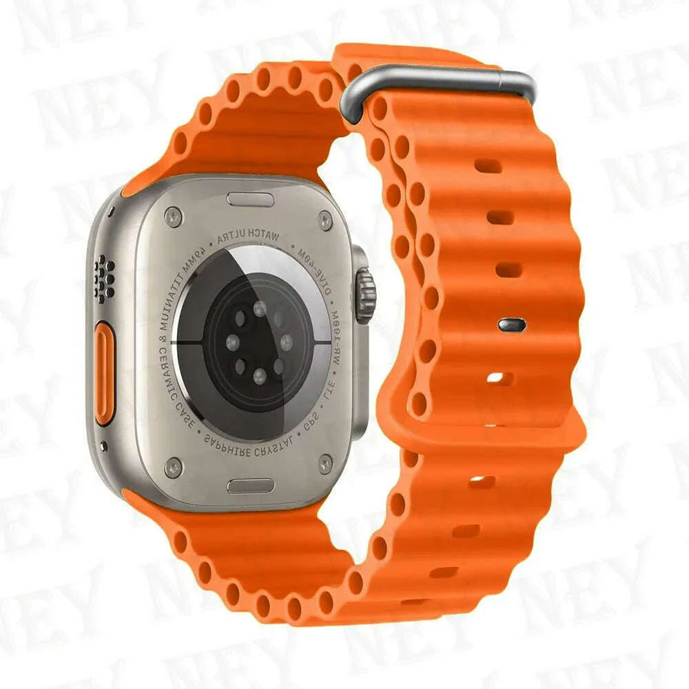 Ocean strap for Apple Watch Band 44mm Ultra 2 49mm 45mm 42mm 38/40/41mm silicone bracelet correa iwatch series 9 8 7 se 6 5 4 3