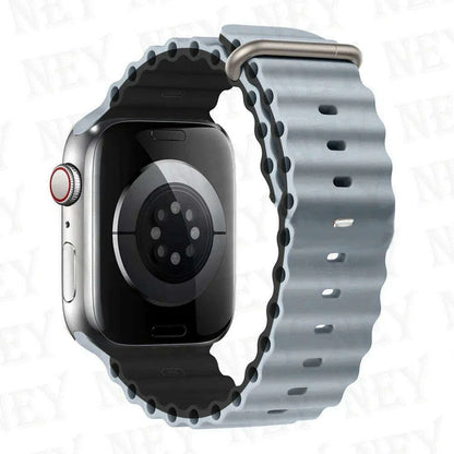 Ocean strap for Apple Watch Band 44mm Ultra 2 49mm 45mm 42mm 38/40/41mm silicone bracelet correa iwatch series 9 8 7 se 6 5 4 3