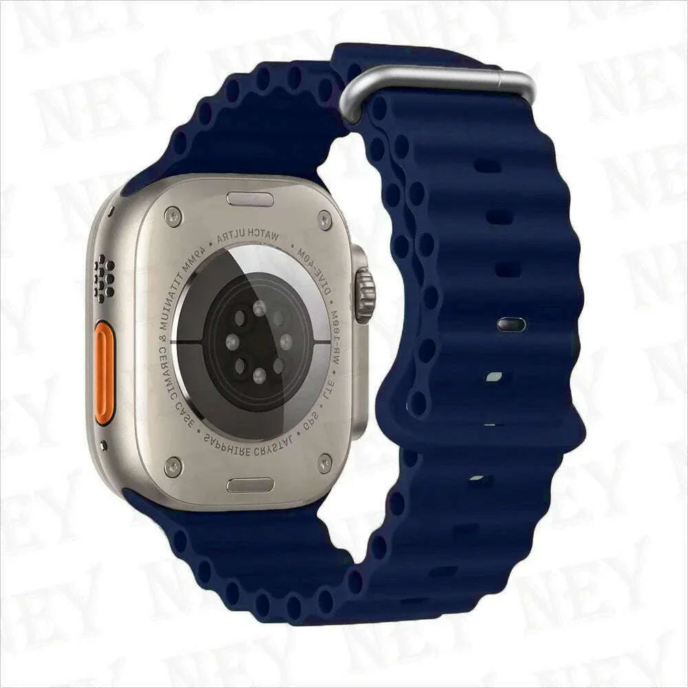 Ocean strap for Apple Watch Band 44mm Ultra 2 49mm 45mm 42mm 38/40/41mm silicone bracelet correa iwatch series 9 8 7 se 6 5 4 3