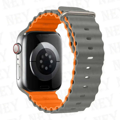 Ocean strap for Apple Watch Band 44mm Ultra 2 49mm 45mm 42mm 38/40/41mm silicone bracelet correa iwatch series 9 8 7 se 6 5 4 3