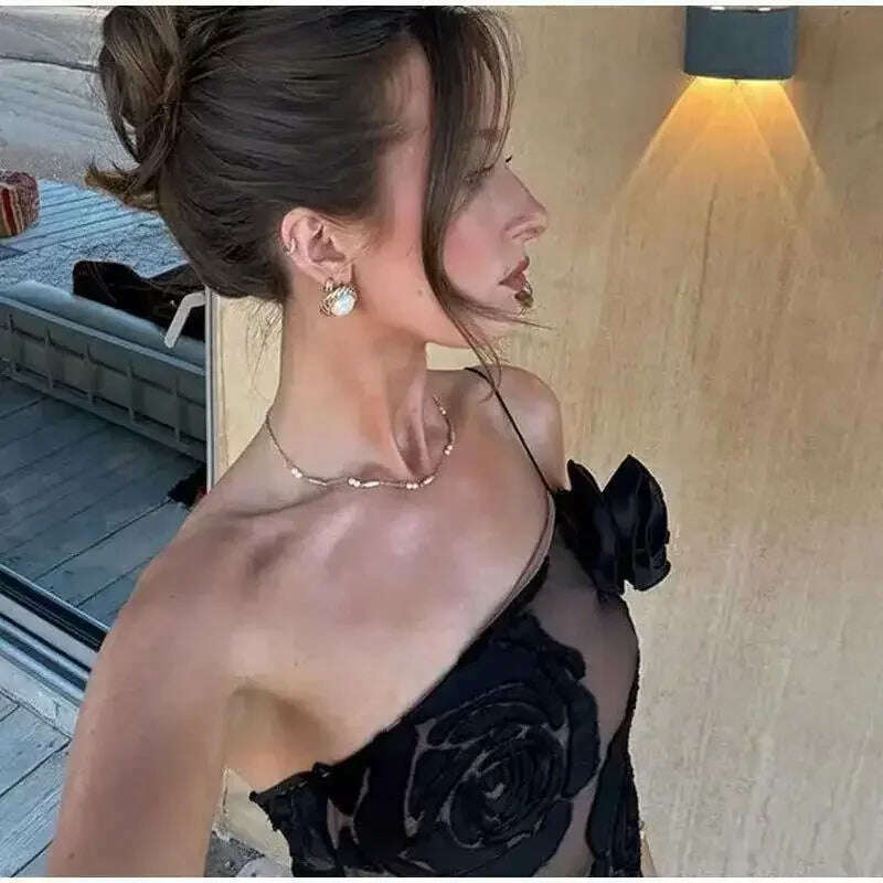 Oligai Birthday Dress for Women 2024 One Shoulder Elegant Dress Sexy Mesh Bodycon Dress Flower Wedding Guest Party Dresses