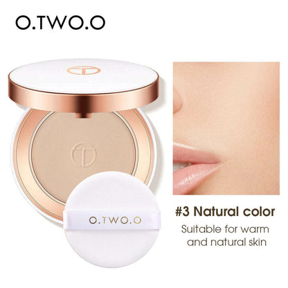 O.TWO.O Face Setting Powder Cushion Compact Powder Oil-Control 3 Colors Matte Smooth Finish Concealer Makeup Pressed Powder
