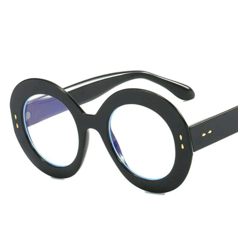 Oversized Round Glasses Frames Women Fashion Clear Lens Optical Eyeglasses Frame Ladies Eyewear Leopard Black