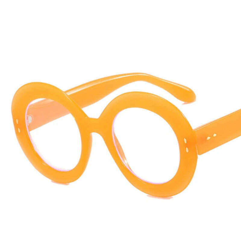 Oversized Round Glasses Frames Women Fashion Clear Lens Optical Eyeglasses Frame Ladies Eyewear Leopard Black