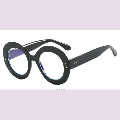 Oversized Round Glasses Frames Women Fashion Clear Lens Optical Eyeglasses Frame Ladies Eyewear Leopard Black