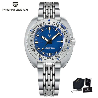 PAGANI DESIGN 2024 New Men's Automatic Mechanical Divers Watches NH38 Sapphire Stainless Steel 300m Waterproof AR Watch for Men