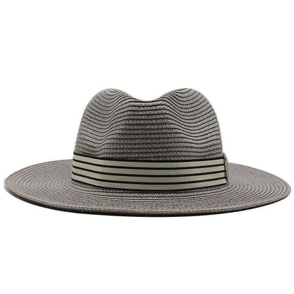 Panama Summer Straw Hats for Women Men Wide Brim Breathable Sun Beach Straw Hat UV Protection Fedora Cap
