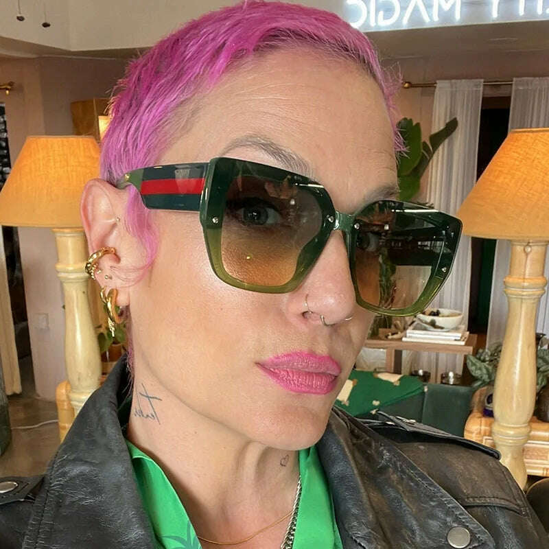Polygonal  Mix Color Sunglasses Irregular 2024 New Women Sunglasses Retro Fashion Concave Shape Girls Eyewear Luxury Designer