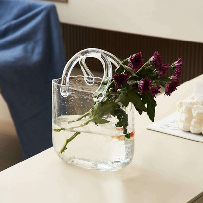Portable Glass Flower Vase Creative Fish Tank for Goldfish Beautiful Home Desktop Decoration Practical Vase LivingRoom Decor