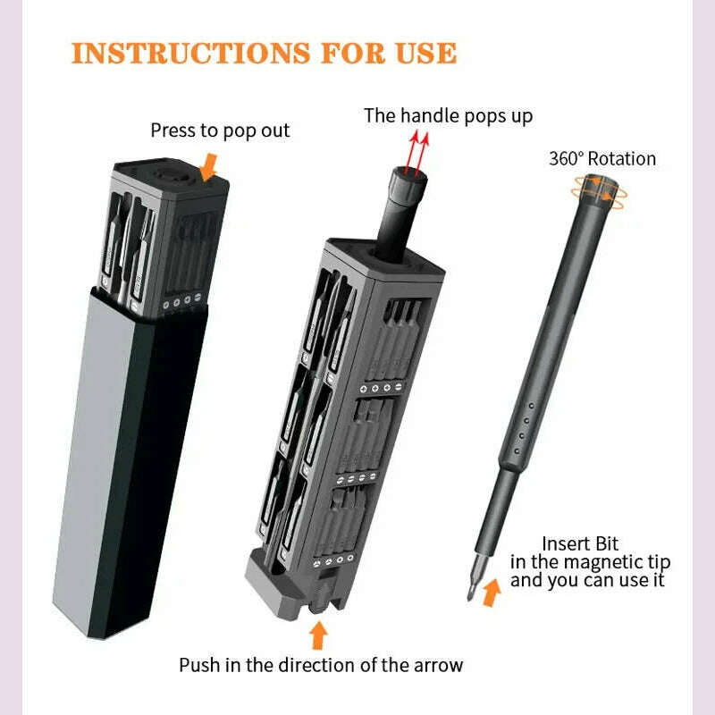 Precision Screwdriver Set 32/43/46 in 1 Magnetic Torx Phillips Screw Bit Multifunctional Repair Tool Kit for Phone Watch Laptop