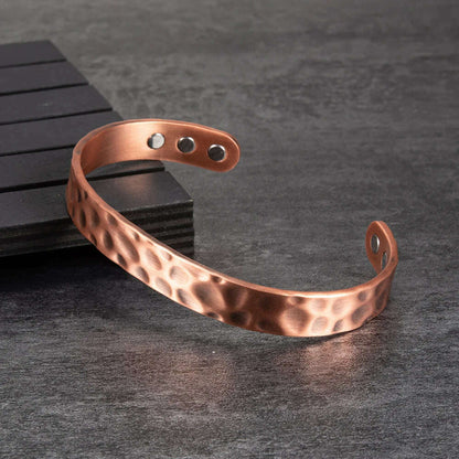 Pure Copper Magnetic Bracelet Arthritis Adjustable 10mm Vintage Magnetic Bracelet Health Energy Copper Cuff Bracelet &amp; Bangles