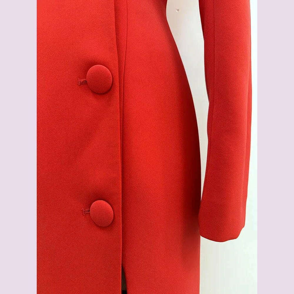 QMQA Fashion Women's Designer Trench Coat Personalized Stand Up Collar Slimming Long Windbreaker 2024 Autumn New Clothing 1A110
