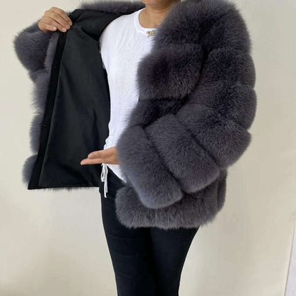 Real fur coats Women Natural Real Fur Jackets Vest Winter Outerwear Women fox fur coat high quality fur Clothes