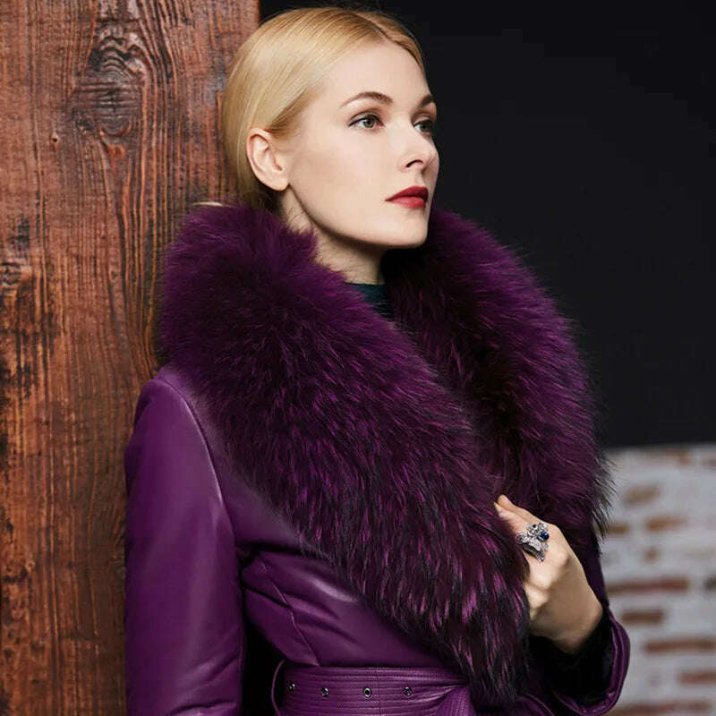 Real Raccoon Fur Collar Women Natural Fur Scarf  Winter Large Size Warm Wraps  Furry Fur Scarves for Coat Jackets Collars