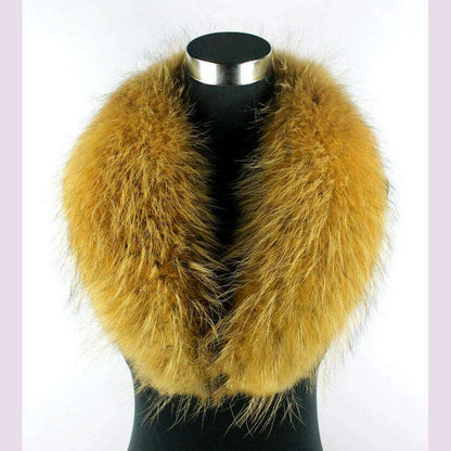 Real Raccoon Fur Collar Women Natural Fur Scarf  Winter Large Size Warm Wraps  Furry Fur Scarves for Coat Jackets Collars