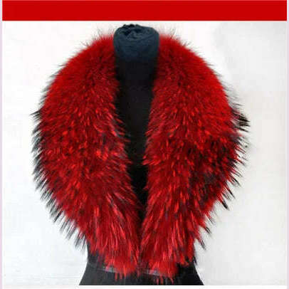 Real Raccoon Fur Collar Women Natural Fur Scarf  Winter Large Size Warm Wraps  Furry Fur Scarves for Coat Jackets Collars