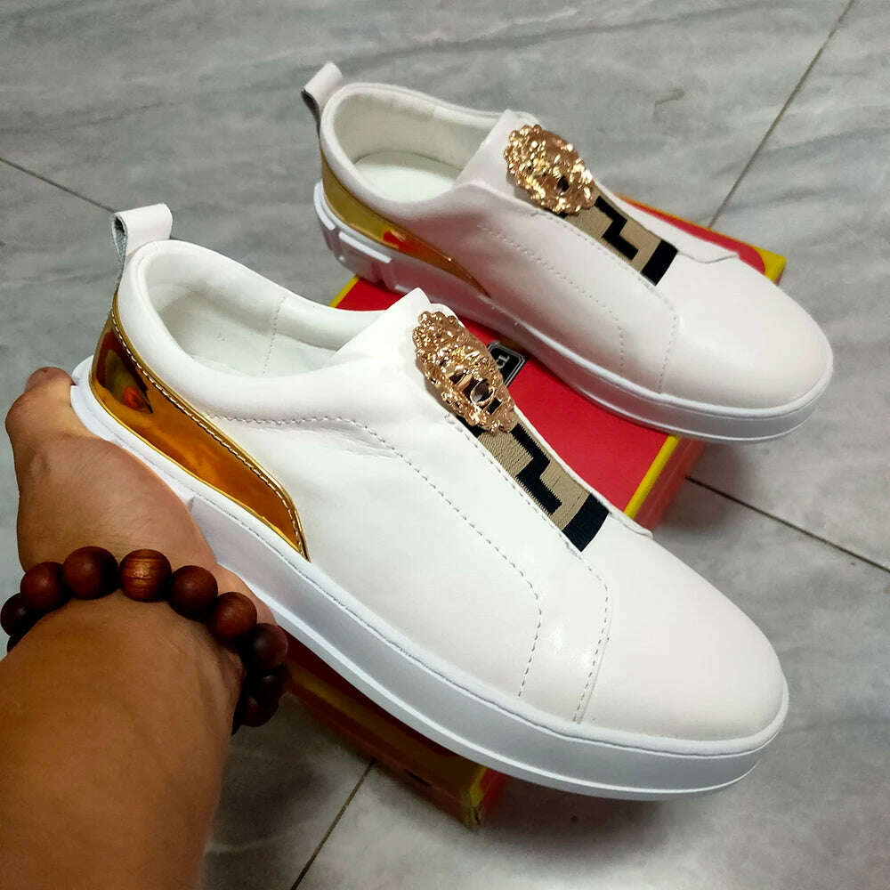 RECOBA Men Shoes Men's Shoe Cow Leather Adult Pigskin Latex Rubber Leather Casual Shoes Sneakers Hot Sale