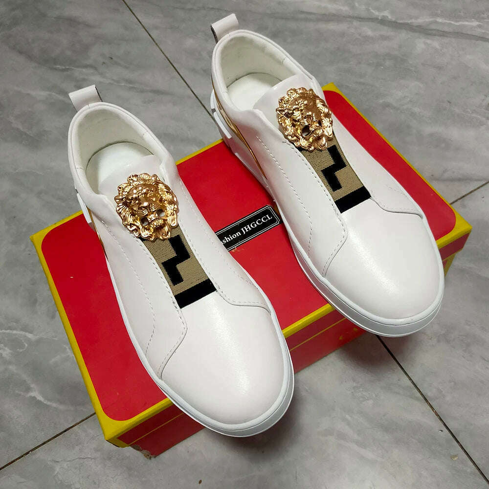RECOBA Men Shoes Men's Shoe Cow Leather Adult Pigskin Latex Rubber Leather Casual Shoes Sneakers Hot Sale