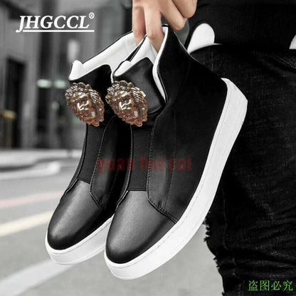 RECOBA Men Shoes Men's Shoe Cow Leather Adult Pigskin Latex Rubber Leather Casual Shoes Sneakers Hot Sale