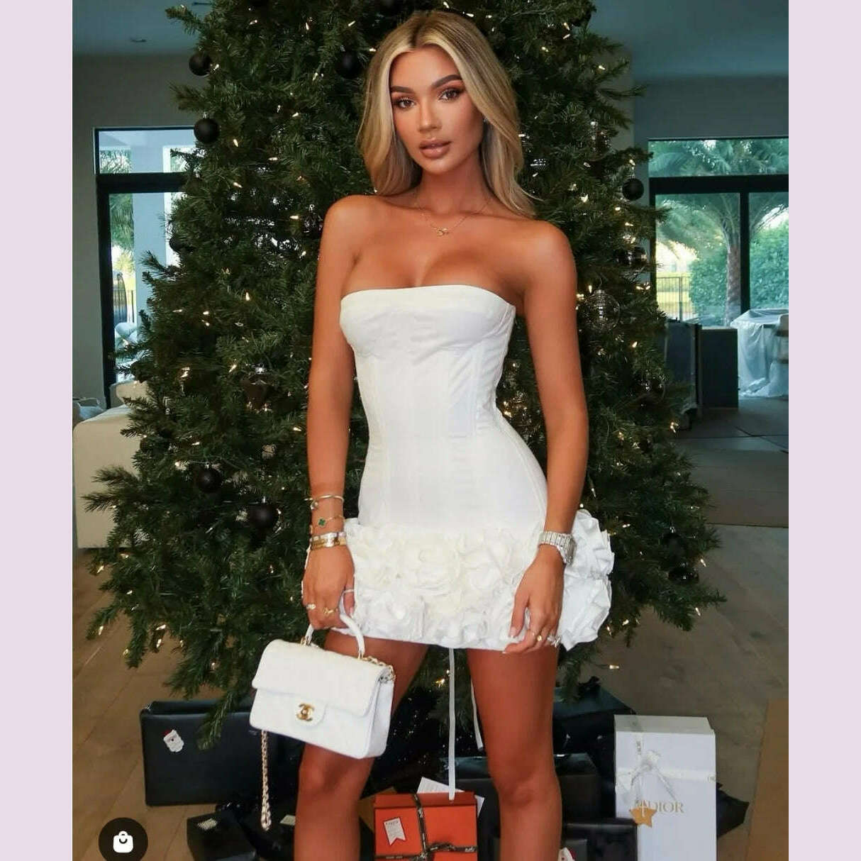 Red Color Women Sexy Strapless Ball Gown Mini Fashion Celebrity Nightclub Party Dress Birthday Cocktail Girls' Outfit