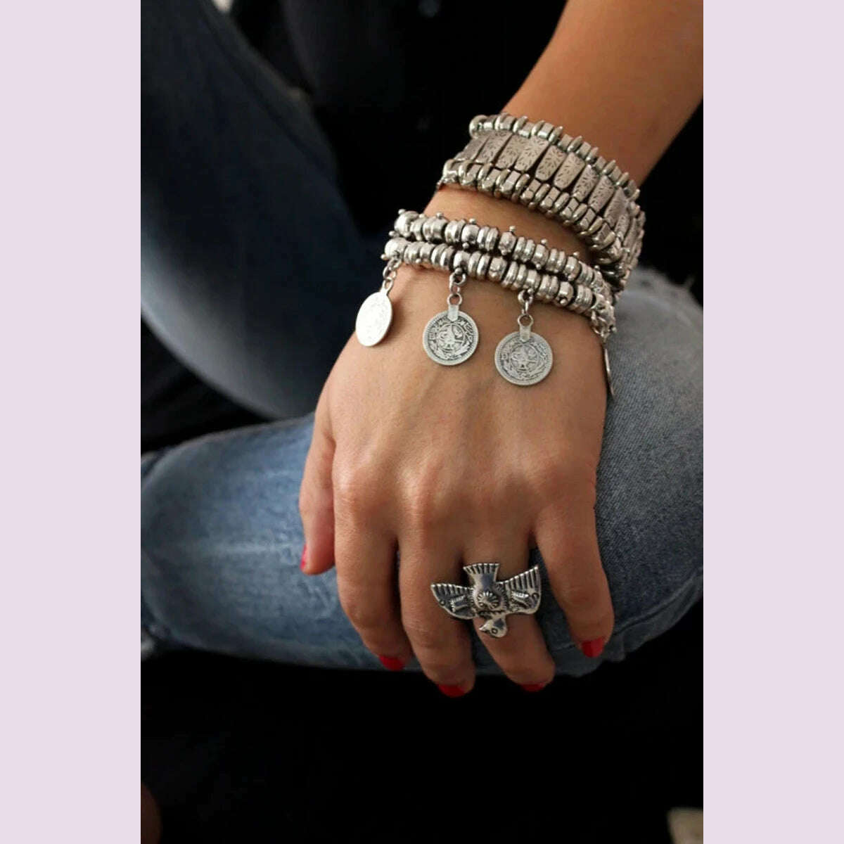 Retro Ethnic Coins Bracelet for Women Boho Beach Party Festival Bracelets Gypsy Afghan Turkish India Antalya Jewelry Accessories