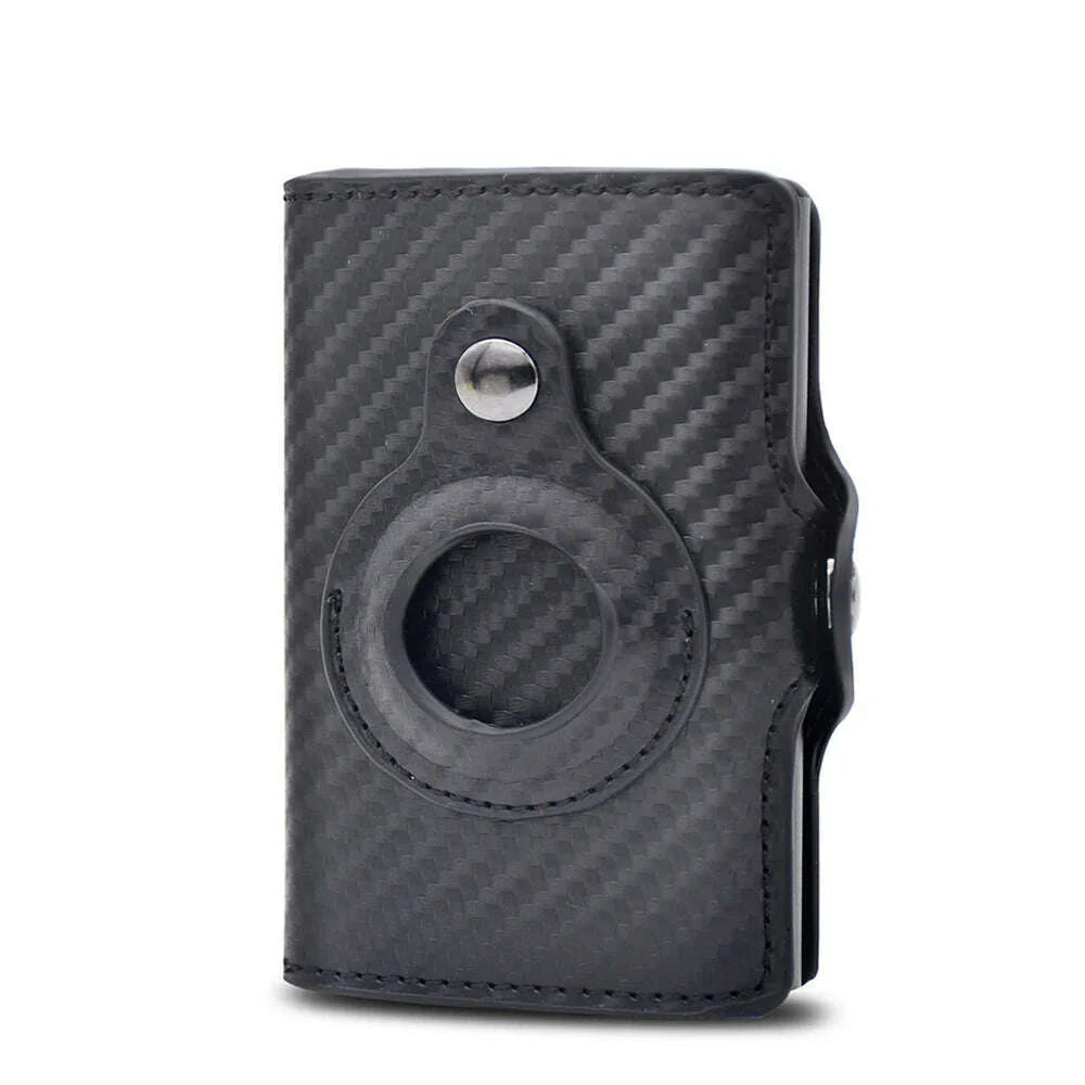 Rfid Airtag Wallet Carbon Fiber Leather Card Holder Men Women Wallets Small Purse Air Tags Case Bag For Apple AirTags Tracker