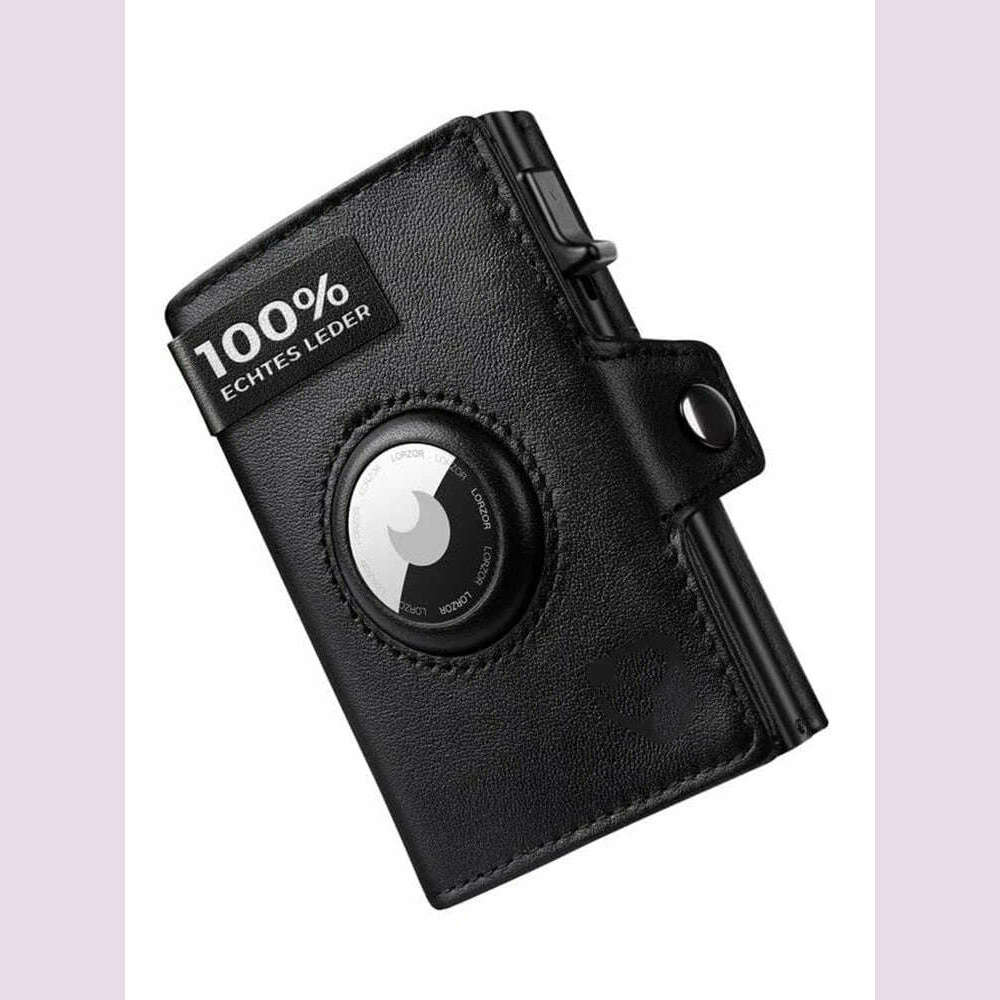 RFID Blocker Wallet for Men Genuine Leather Wallet with Coin Pocket Airtag Wallet