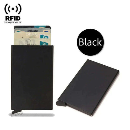 Rfid Credit Card Holder Metal Thin Slim Smart Wallet Men Women Wallets Pop Up Minimalist Small Black Purse Mini Walets for Men