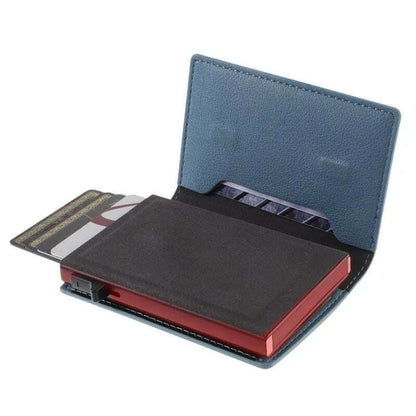 RFID protect aluminum pop up card wallet