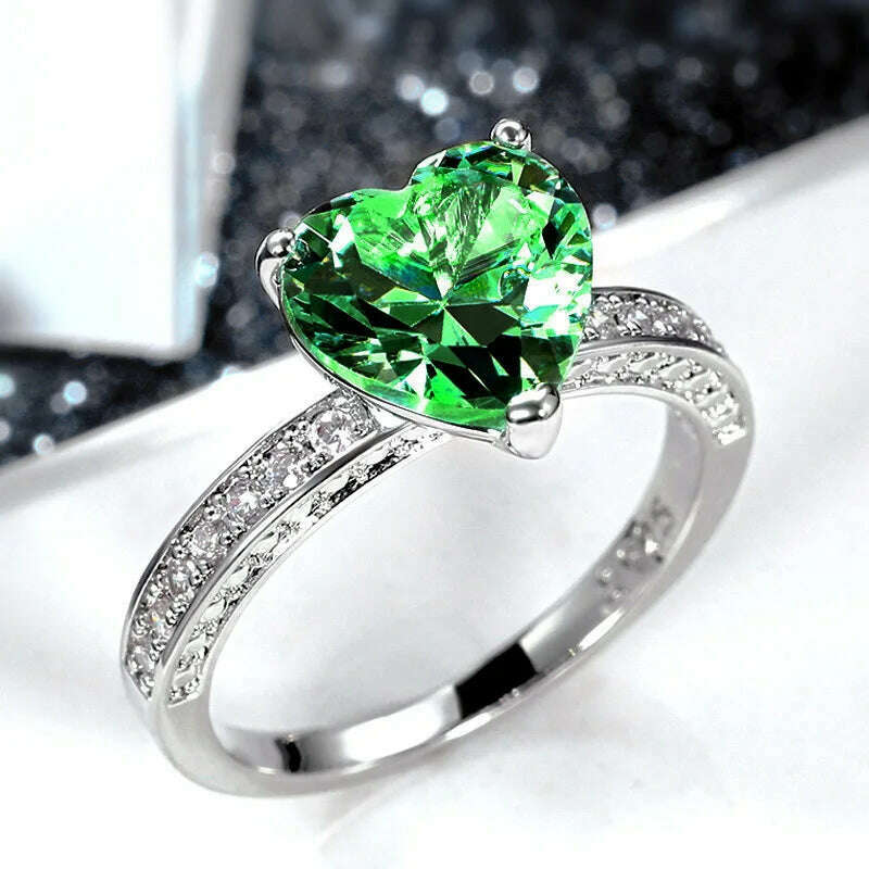 Romantic Pink Heart shaped Ring for Female Cubic Zirconia Bridal Wedding Party  with Minimalist Fashion Jewelry Accessories