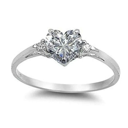 Romantic Pink Heart shaped Ring for Female Cubic Zirconia Bridal Wedding Party  with Minimalist Fashion Jewelry Accessories