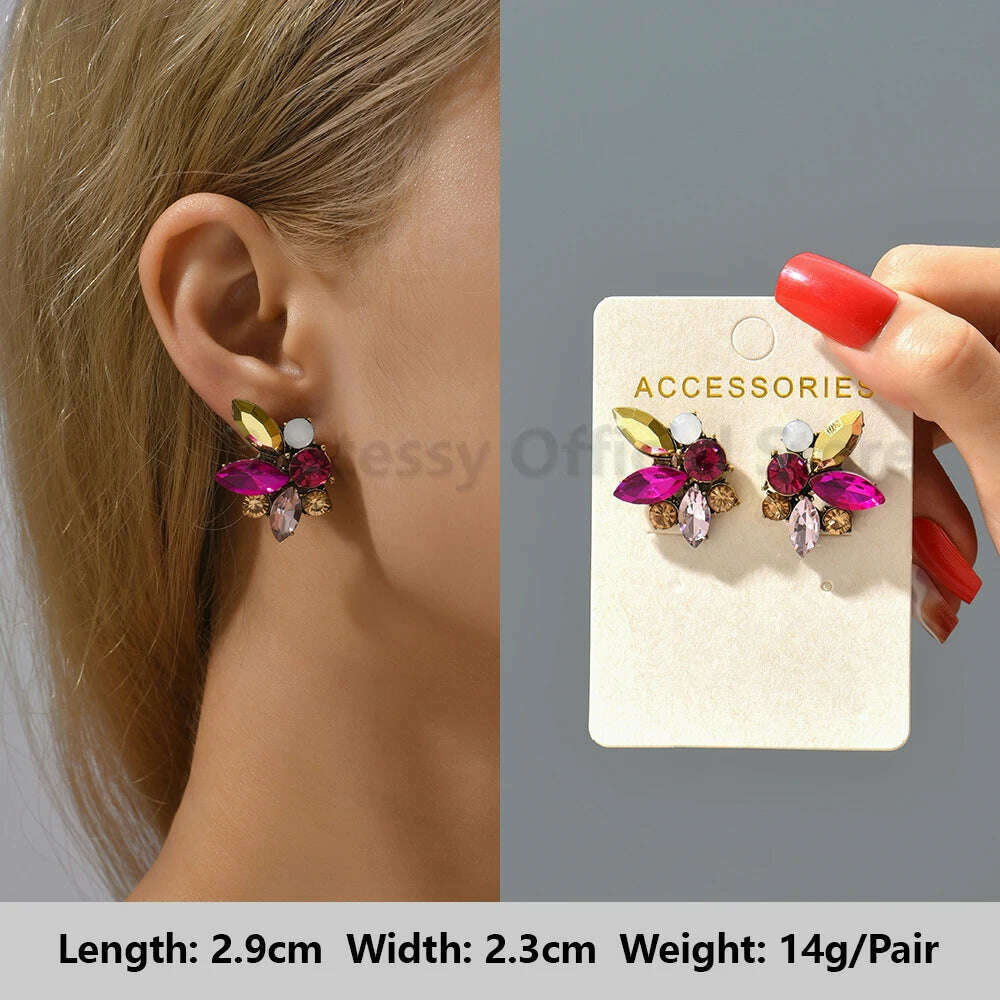 Romantic Valentines Crystal Dangle Earrings For Women Luxury Party Maple Leaf Round High Quality Unusual Jewelry Large Pendants