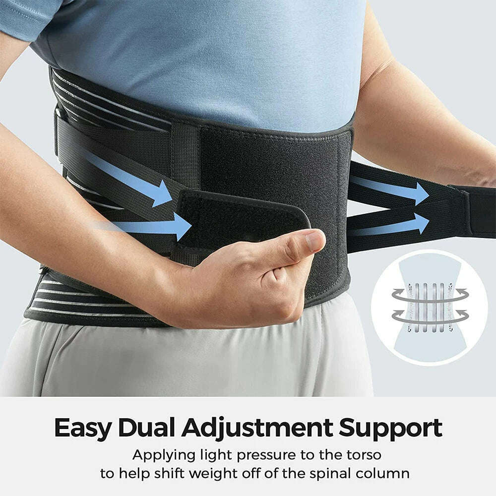 S-3XL Sports Lower Back Brace with 6 Stays Anti-skid Orthopedic lumbar Support Breathable Waist Support Belt for Gym Pain Relief