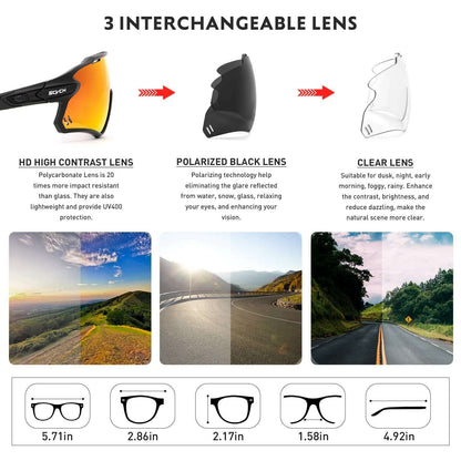 SCVCN Cycling Polarized Glasses MTB Riding Running Sunglasses Men Women Bike Bicycle Goggles Outdoor Sports Fishing Eyewear