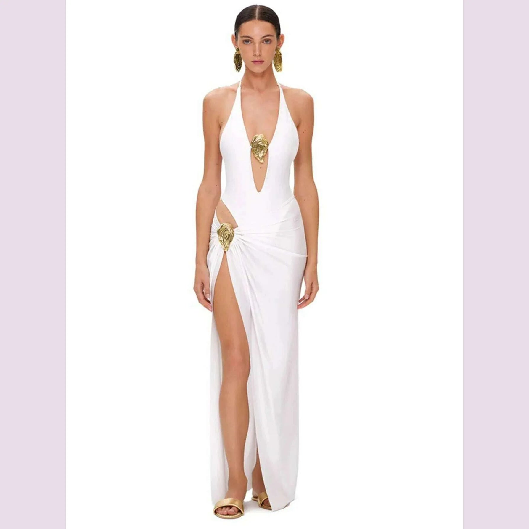 Sexy Deep V Neck Swimsuit With Skirt Women 2 Pcs Suits 2025  High Leg Backless Swimwear Fashion Female Holiday Beachwear Outfits