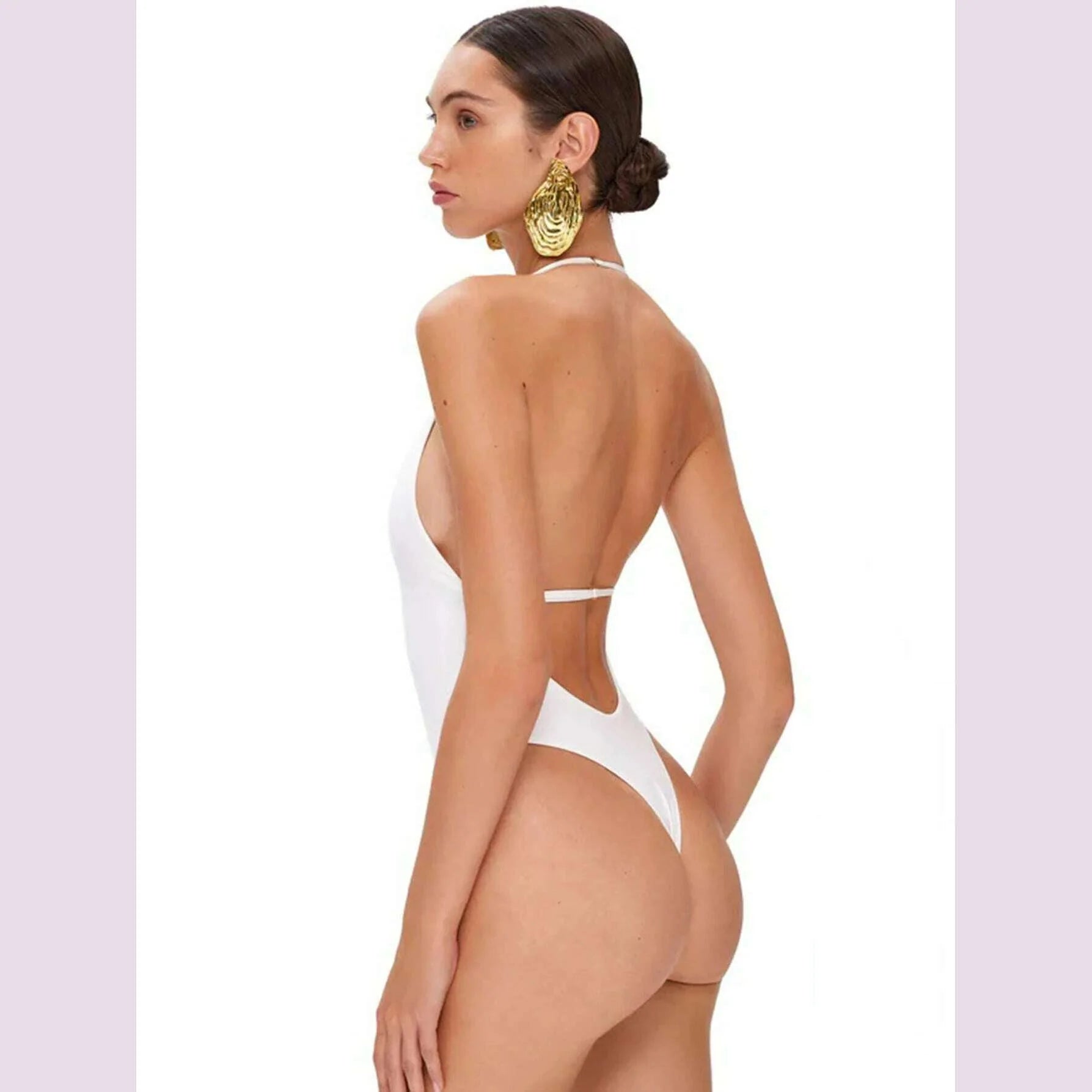 Sexy Deep V Neck Swimsuit With Skirt Women 2 Pcs Suits 2025  High Leg Backless Swimwear Fashion Female Holiday Beachwear Outfits
