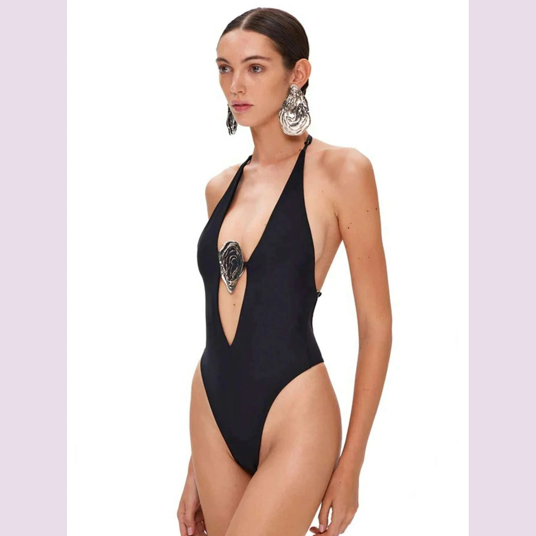 Sexy Deep V Neck Swimsuit With Skirt Women 2 Pcs Suits 2025  High Leg Backless Swimwear Fashion Female Holiday Beachwear Outfits
