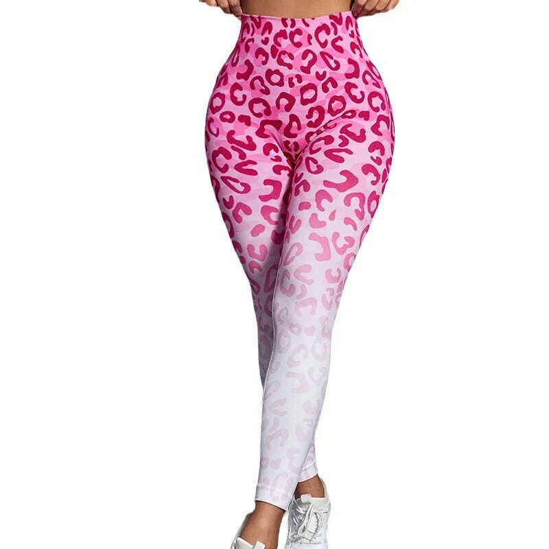 sexy leopard leggings women seamless slim leggings sports fitness running pants high waist hip liftting fashion elastic tights
