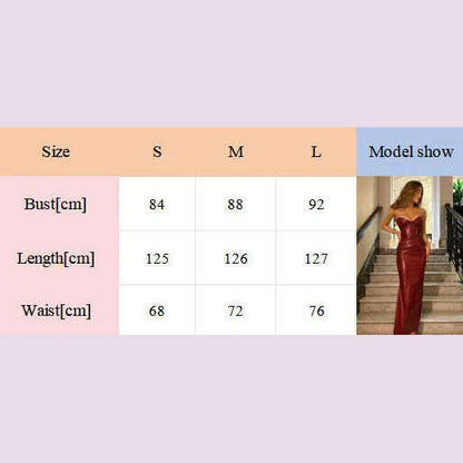 Sexy Woman Strapless Burgundy Slim Leather Long Dress Elegant Back Lace Up Side Slit Sleeveless Dresses 2025 Evening Party Robe