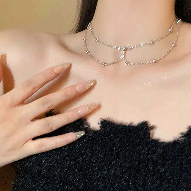 Shiny Rhinestones Tassel Sexy Chest Chain for Women Girls Fashion Metal Bra Cross Bikini Within Hollow Body Chain Jewelry