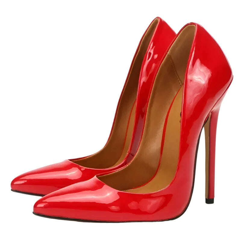 Shoes Designer New Women Pumps Fashion Pointed Toe Patent Leather 14CM Thin Heels Novelty Modern Sandals Fashion Women's Shoes