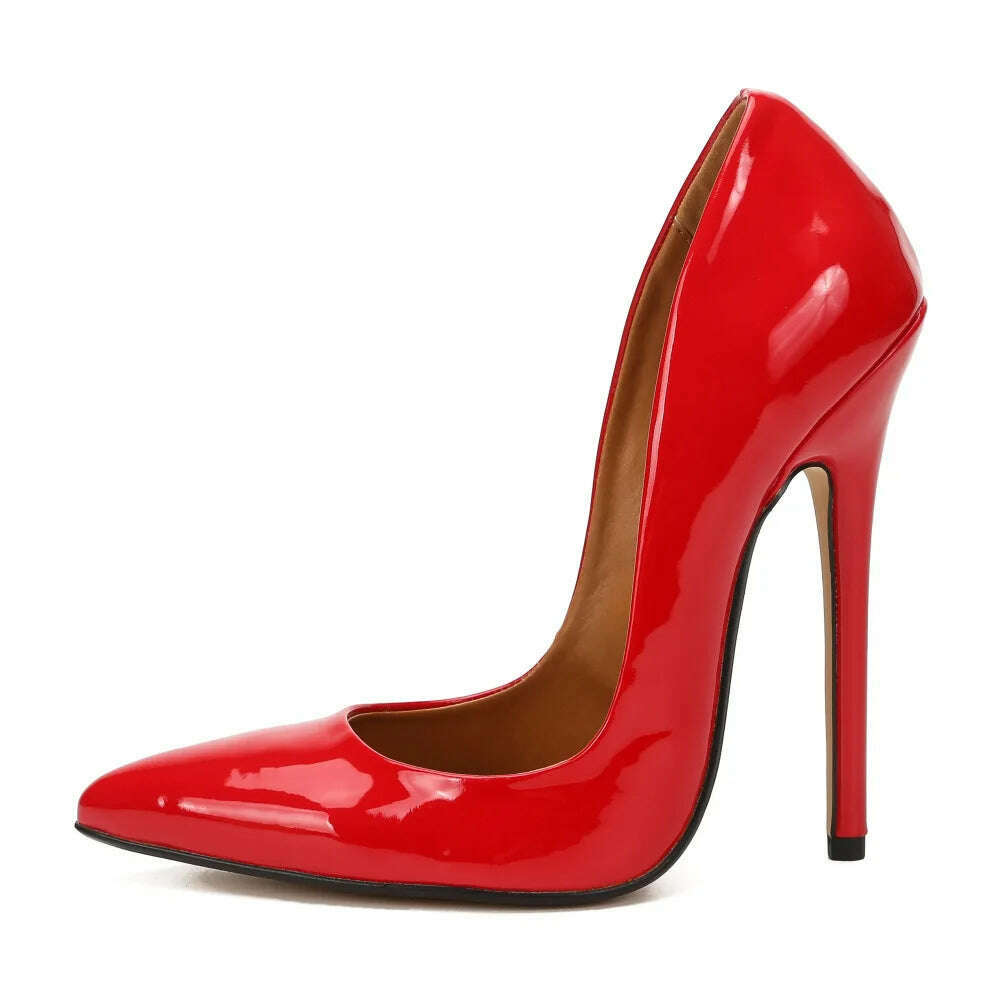 Shoes Designer New Women Pumps Fashion Pointed Toe Patent Leather 14CM Thin Heels Novelty Modern Sandals Fashion Women's Shoes