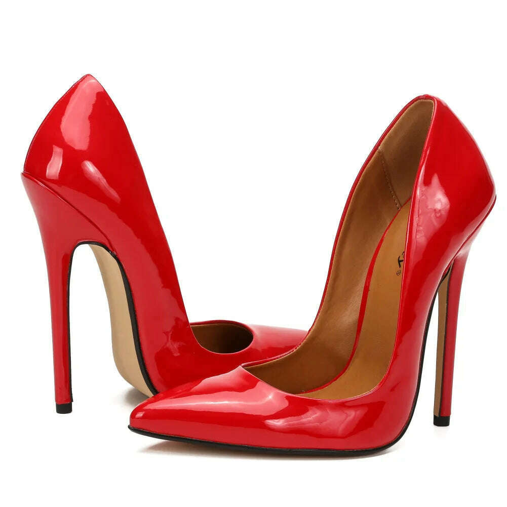 Shoes Designer New Women Pumps Fashion Pointed Toe Patent Leather 14CM Thin Heels Novelty Modern Sandals Fashion Women's Shoes