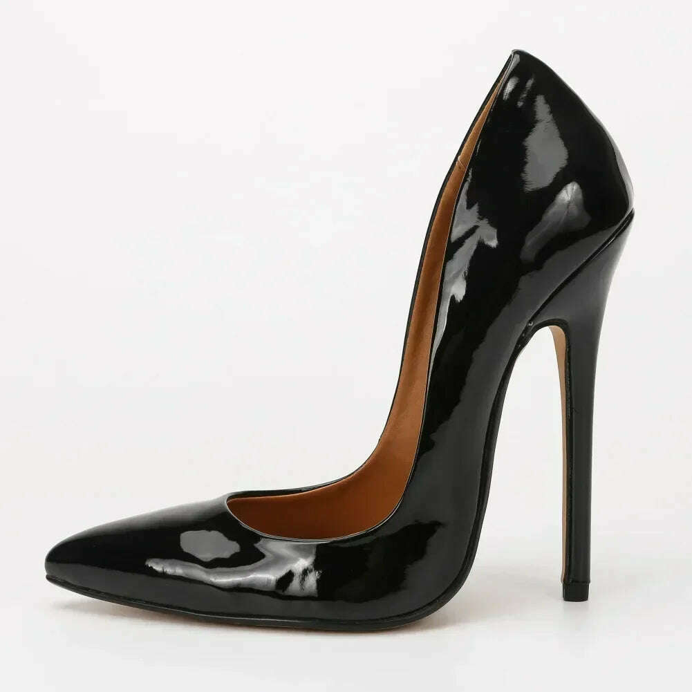 Shoes Designer New Women Pumps Fashion Pointed Toe Patent Leather 14CM Thin Heels Novelty Modern Sandals Fashion Women's Shoes