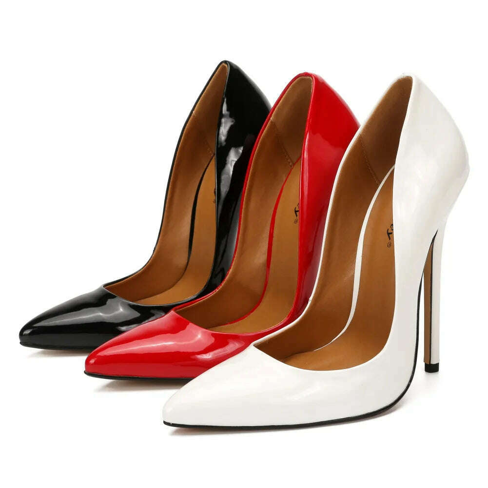 Shoes Designer New Women Pumps Fashion Pointed Toe Patent Leather 14CM Thin Heels Novelty Modern Sandals Fashion Women's Shoes