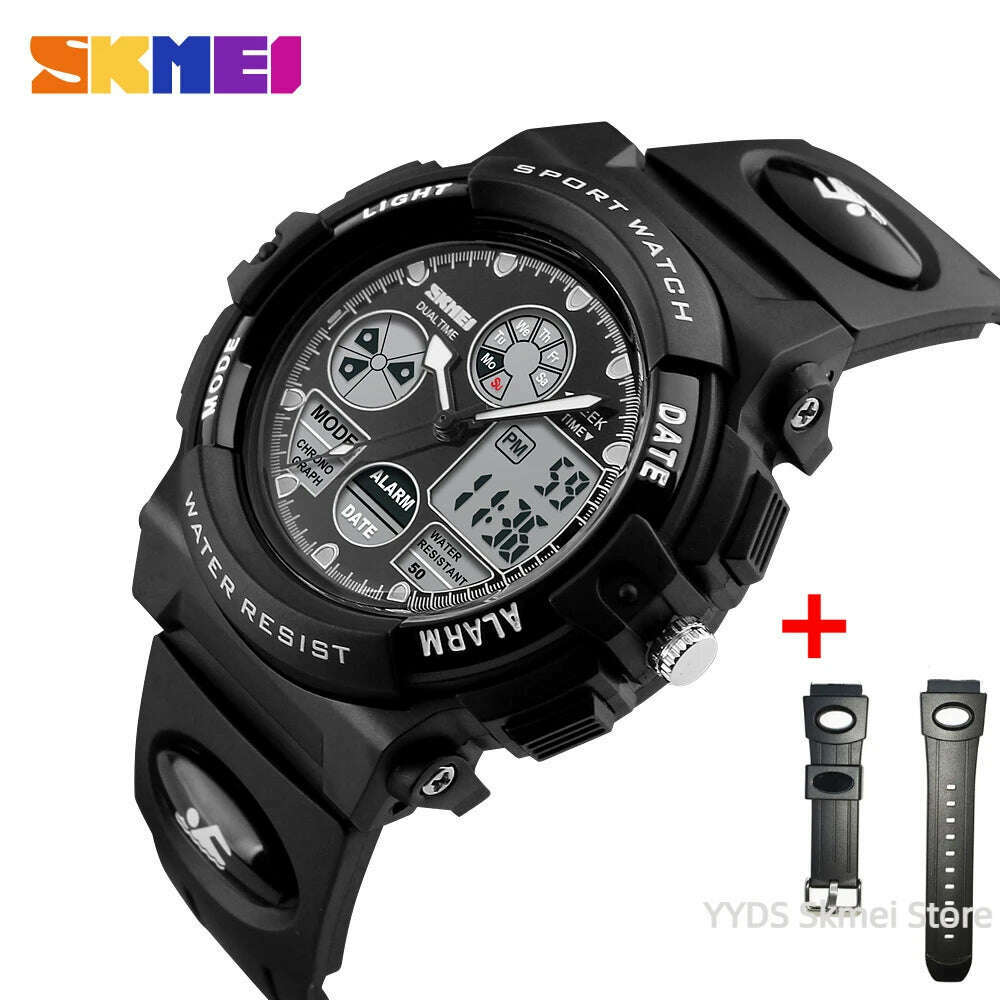 SKMEI 1163 Sport Electronic Watches Girl Boy Military Digital Quartz Children Watch Dual Display Waterproof Kids Wristwatch 1451