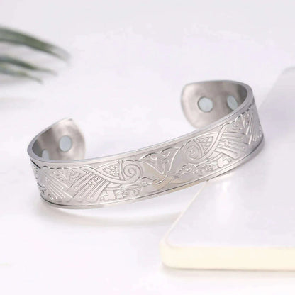 Skyrim Health Magnetic Therapy 316L Stainless Steel Bracelets Phoenix Totem Viking Cuff Bangle Wiccan Amulet Bracelet Women Men